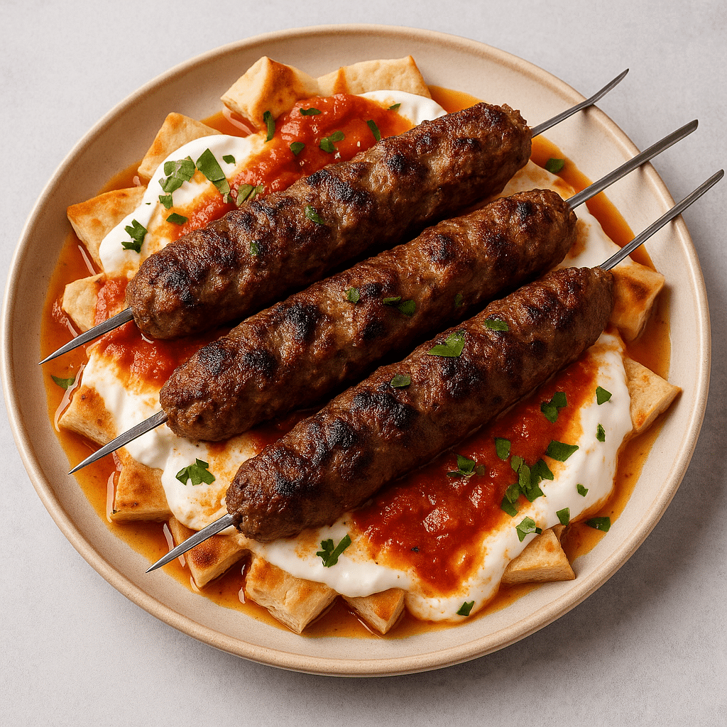 Yoghurtlu Kebab Kebab Turco Com Molho De Iogurte E Tomate Del cias Yoghurtlu Kebab Kebab Turco Com Molho De Iogurte E Tomate Del cias